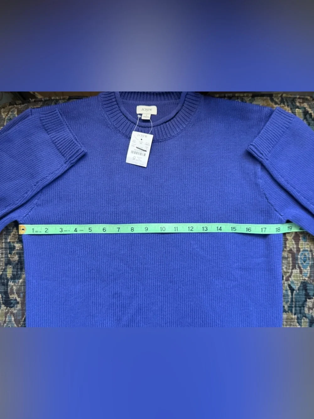 NWT J.Crew Factory 2025 Cotton Blend Crewneck Sweater Blue Small